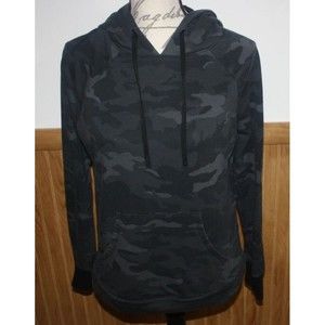 Athletic Works Camo Pullover Hoodie Gray Womens Sz S (4/6) Front Pocket